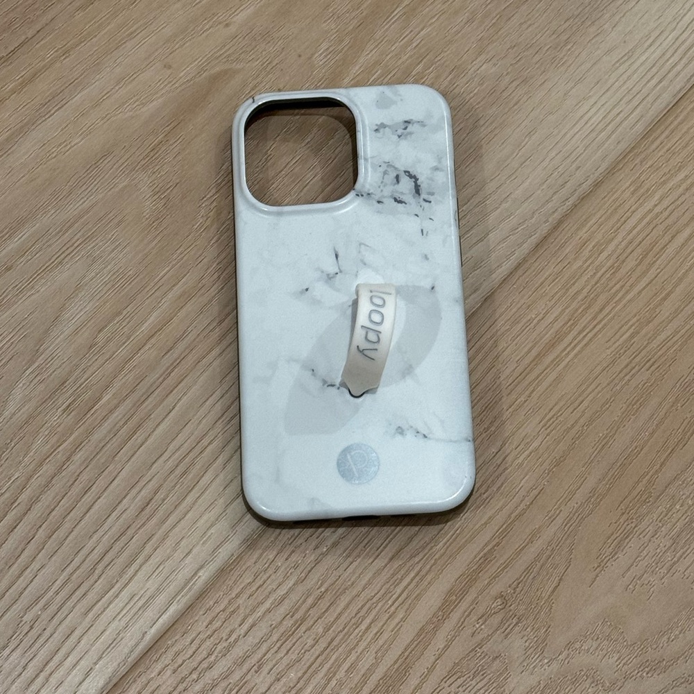 Loopy Case White Marble Phone Case with Loop (iPhone 13 Pro)